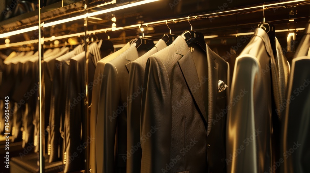 Elegant Suits Hanging on a Rack Elegant Suits Hanging on a Rack