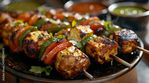 Leckere Grillspieße mit Gemüse und Tofu für Sommergrillabende und kulinarische Inspiration