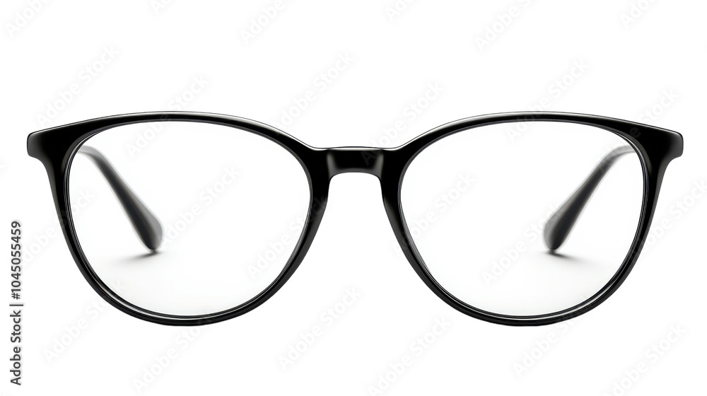 Fototapeta premium Elegant black eyeglasses positioned against a clean, bright background for a stylish look