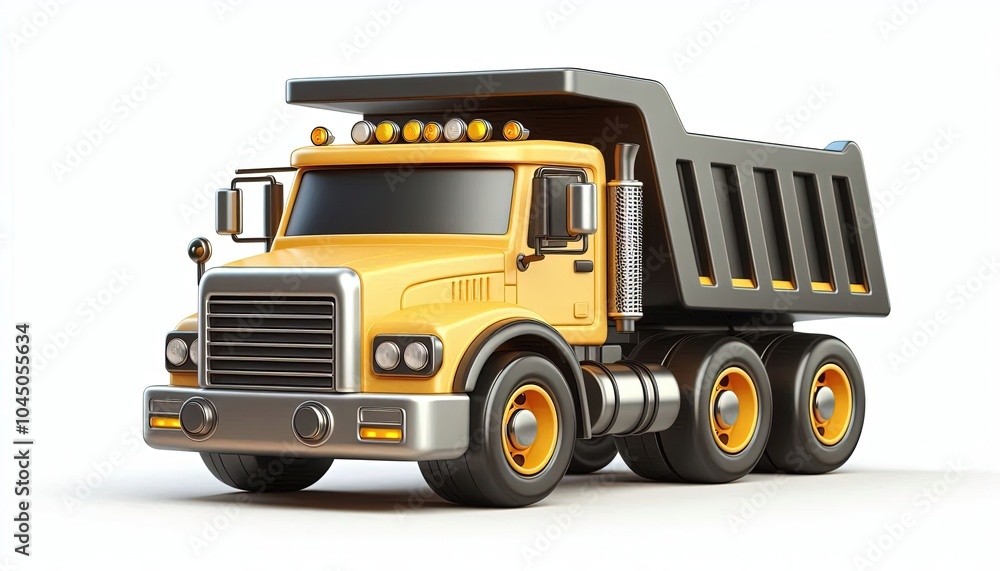 Yellow Dump Truck Isolated on White Background. Yellow Dump Truck Isolated on White Background.