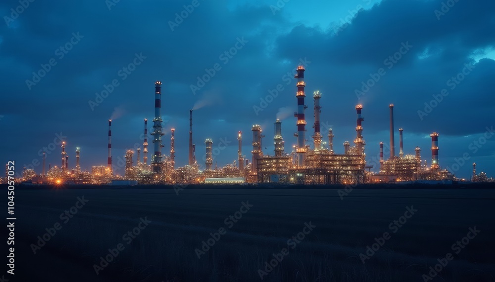 Fototapeta premium Industrial might under a stormy sky