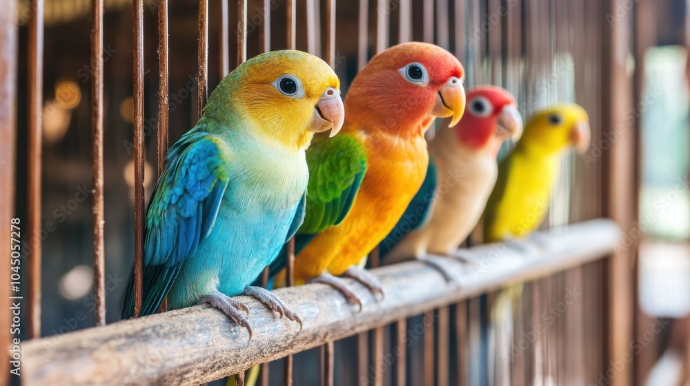 Fototapeta premium Unique pet breeds like miniature horses or exotic birds being raised in a specialized environment
