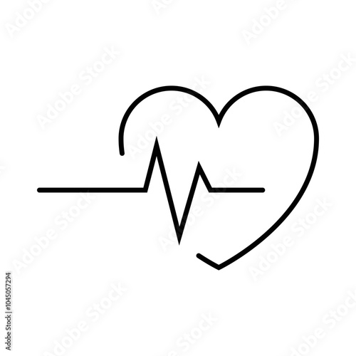 Pulse icon vector. Heartbeat illustration sign. Heart rhythm symbol. Cardiology logo.