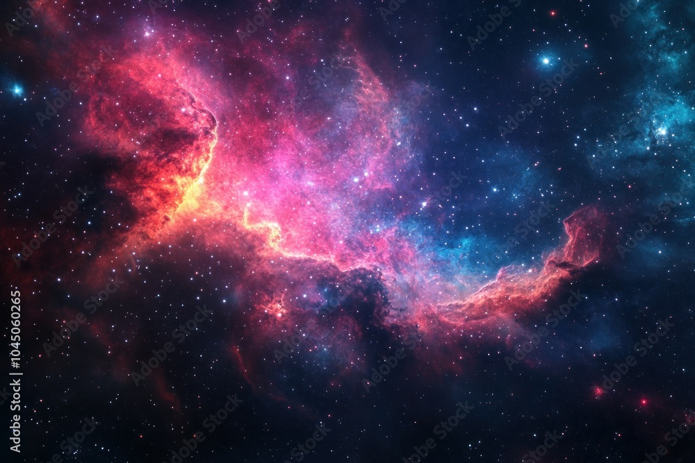 Vibrant Cosmic Nebula in Deep Space Vibrant Cosmic Nebula in Deep Space