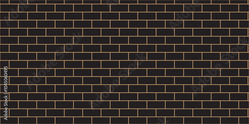 Abstract bathroom wall and floor brick wall texture background. black brick vector illustration texture of the wall with masonry Bricks laid in rows background.