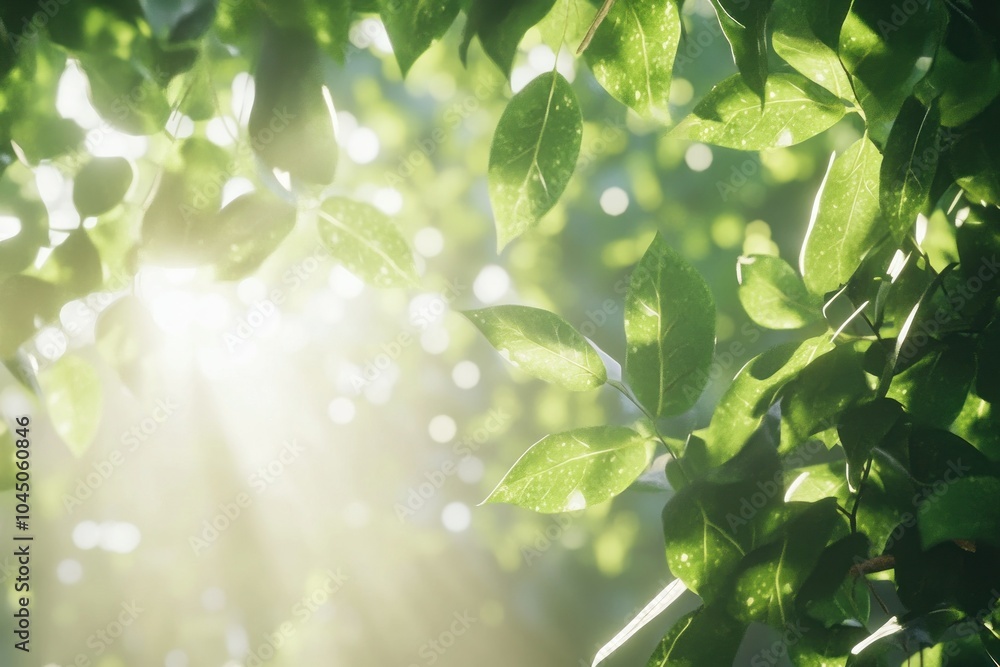 Sunlight Through Green Leaves in Nature Sunlight Through Green Leaves in Nature