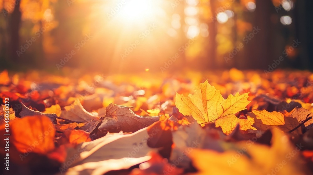 Autumn Leaves in Soft Sunlight Glow Autumn Leaves in Soft Sunlight Glow