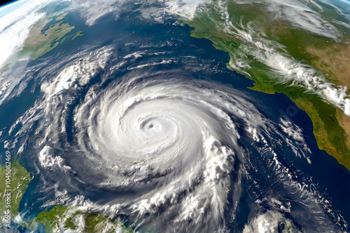 Photo of a hurricane from space. photo