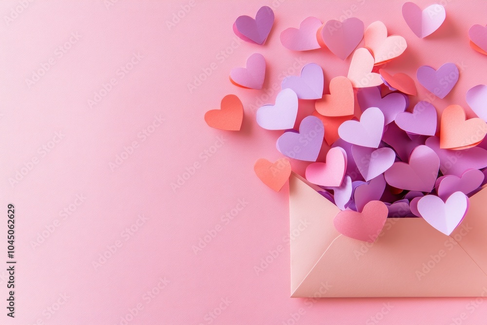 Colorful Hearts Emerging from an Envelope Colorful Hearts Emerging from an Envelope