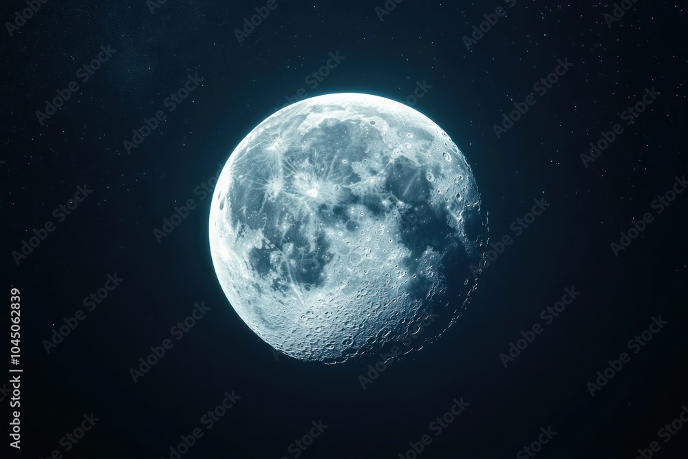 Captivating Full Moon in Dark Sky Captivating Full Moon in Dark Sky