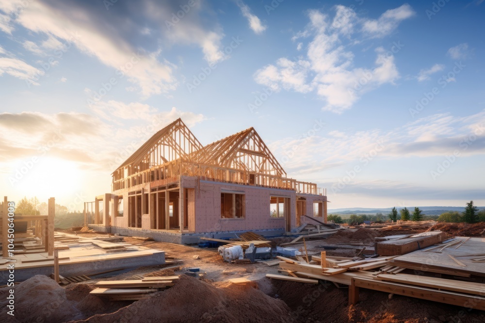 Construction site architecture building house. Construction site architecture building house.