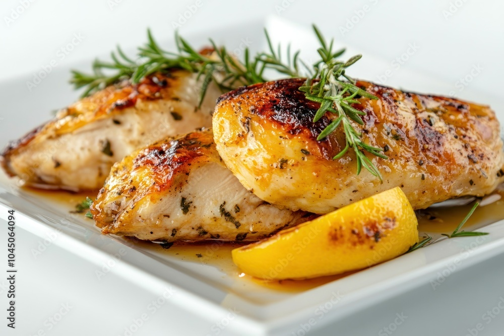 Grilled Chicken with Herbs and Lemon Garnish Grilled Chicken with Herbs and Lemon Garnish