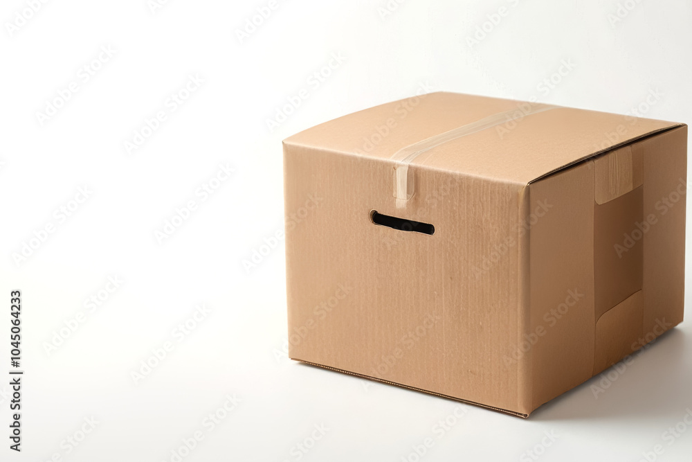 Studio photo of a parcel box on a white background Studio photo of a parcel box on a white background
