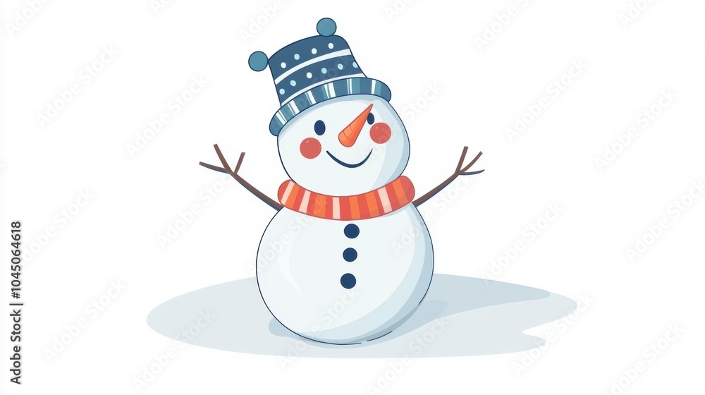 Cute snowman. Icon. Vector. Winter holiday theme. Cute snowman. Icon. Vector. Winter holiday theme.