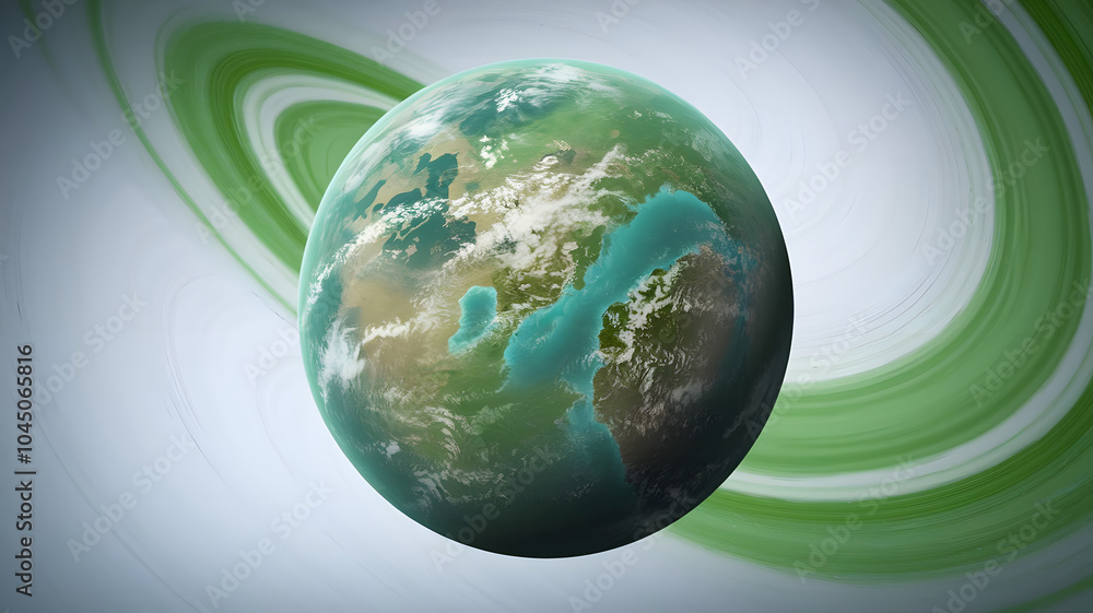 Green planet concept on white background Green planet concept on white background
