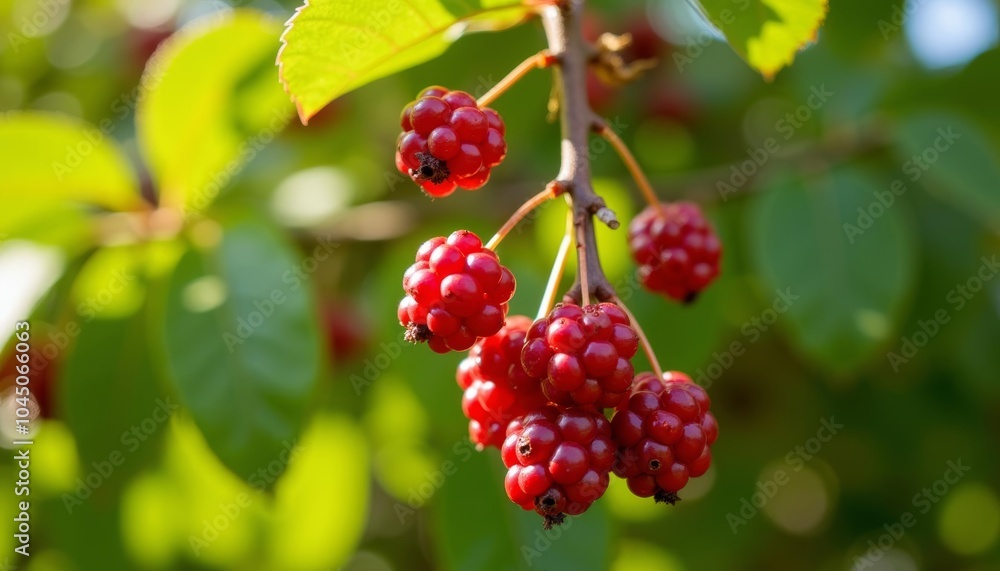 Vibrant red berries in full bloom ready for harvest Vibrant red berries in full bloom ready for harvest
