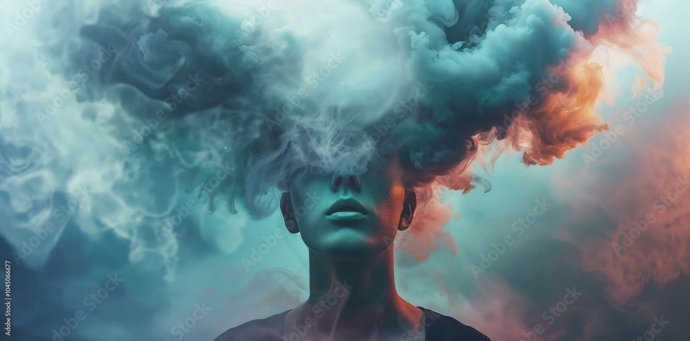 A woman is shown with smoke visibly coming out of her head A woman is shown with smoke visibly coming out of her head