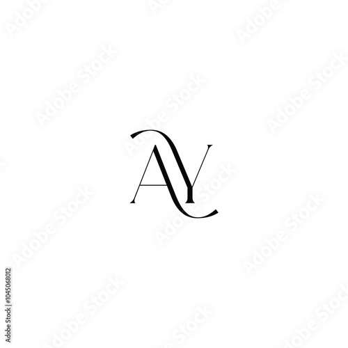 AY monogram logo design letter text name symbol monochrome logotype alphabet character simple logo