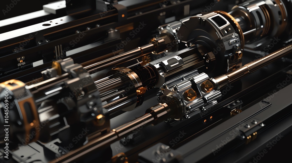 Naklejka premium A detailed render of a copiers fuser assembly