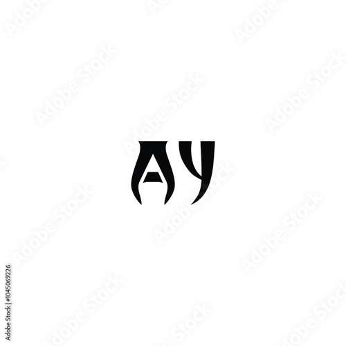 AY monogram logo design letter text name symbol monochrome logotype alphabet character simple logo