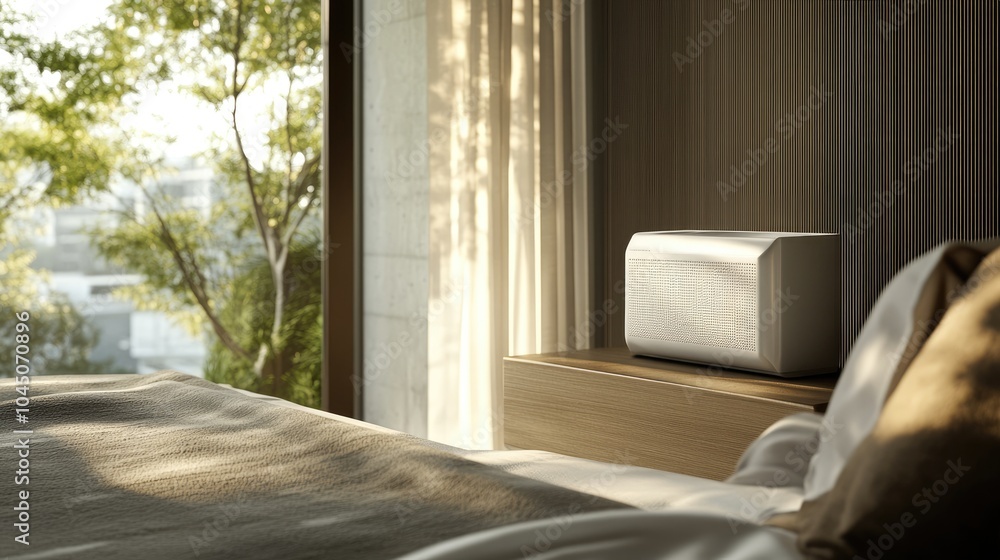 Fototapeta premium Modern Bedroom Design with Natural Light and Decor