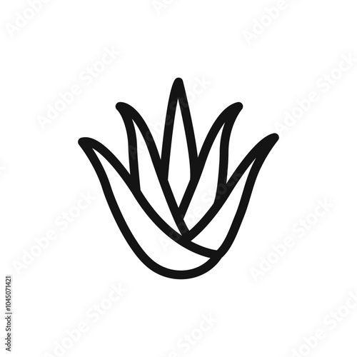 Aloe vera icon Isolated flat vector in outline