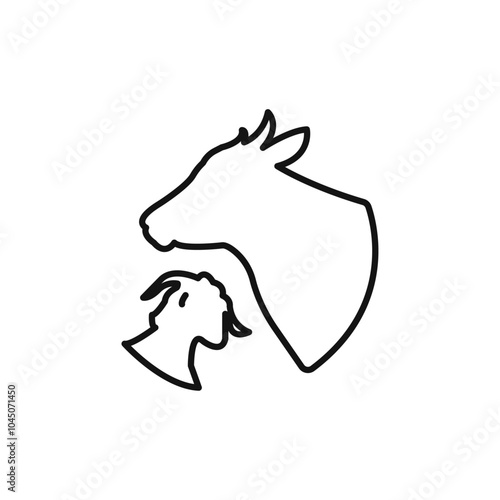 Animal husbandry icon Isolated flat vector in outline