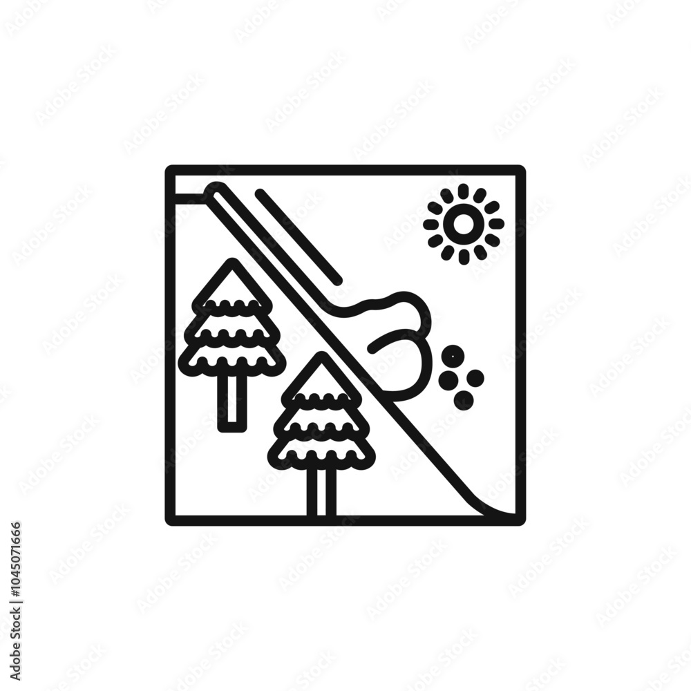 Fototapeta premium avalanche icon Isolated flat vector in outline