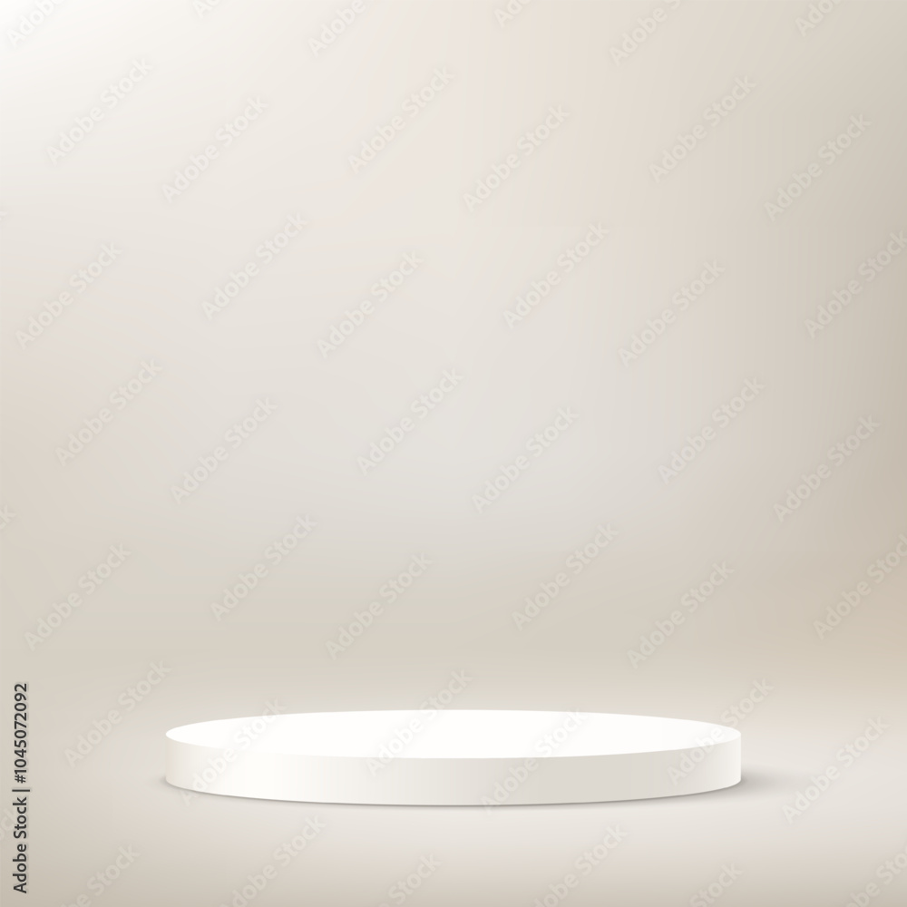 Beige background vector 3d with podium. 3D abstract studio room with pedestal podium. Space for selling products on the website. Vector illustration. Beige background vector 3d with podium. 3D abstract studio room with pedestal podium. Space for selling products on the website. Vector illustration.