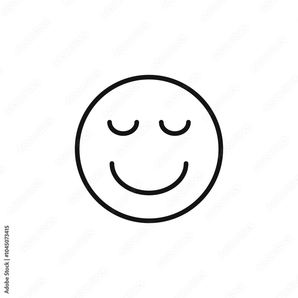 Calm Emoji icon Isolated flat vector in outline Calm Emoji icon Isolated flat vector in outline