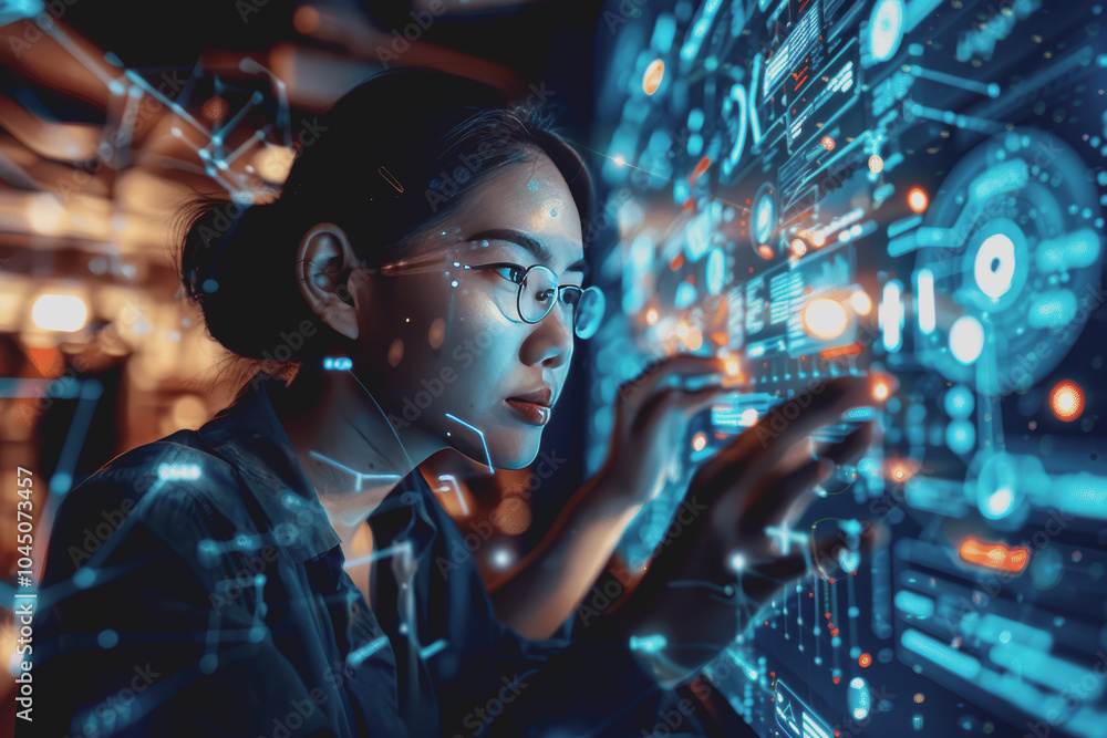 Multinational people and digital technology concept Digital Transformation Systems Engineering. Multinational people and digital technology concept Digital Transformation Systems Engineering.