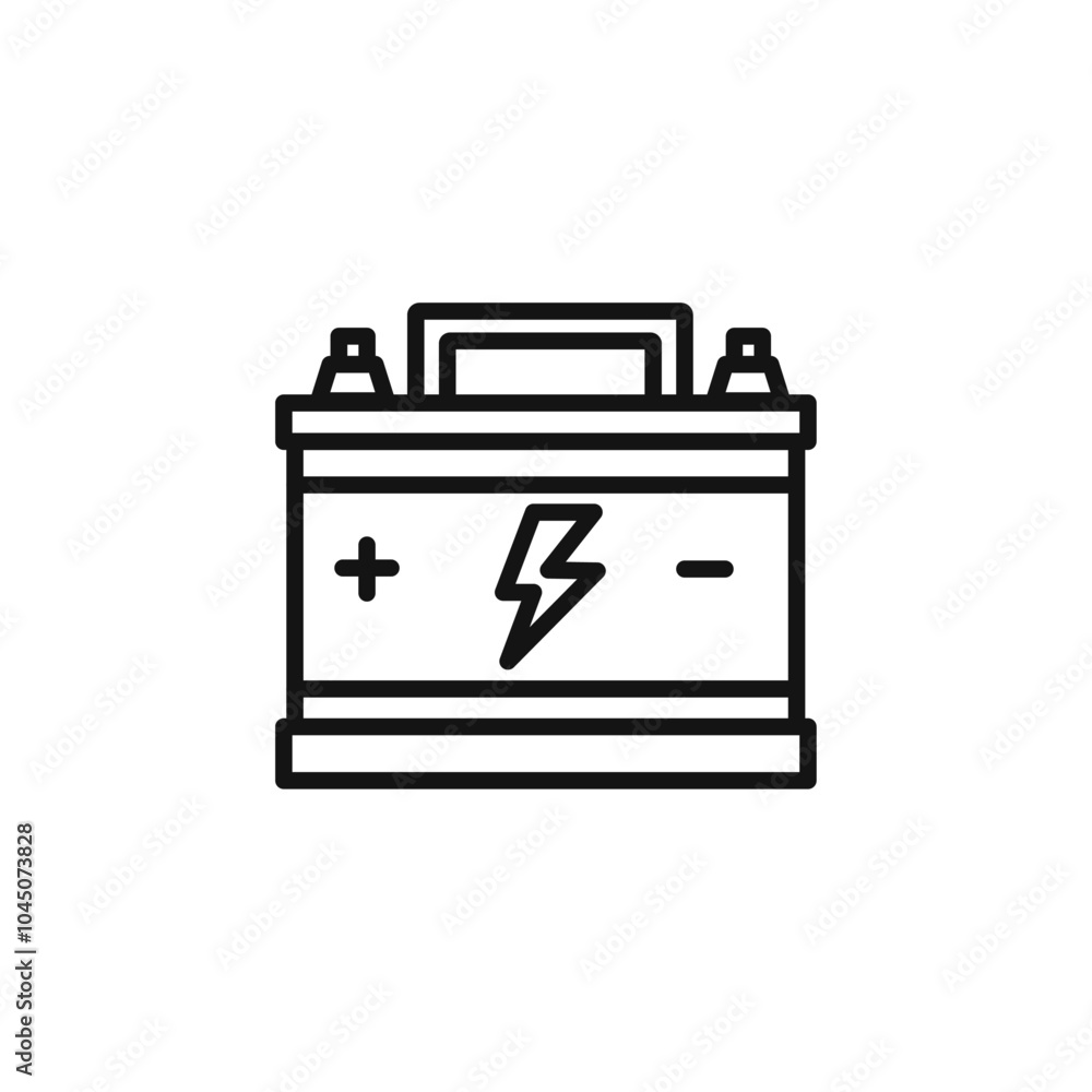 Car battery icon Isolated flat vector in outline Car battery icon Isolated flat vector in outline