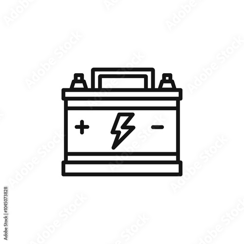 Car battery icon Isolated flat vector in outline