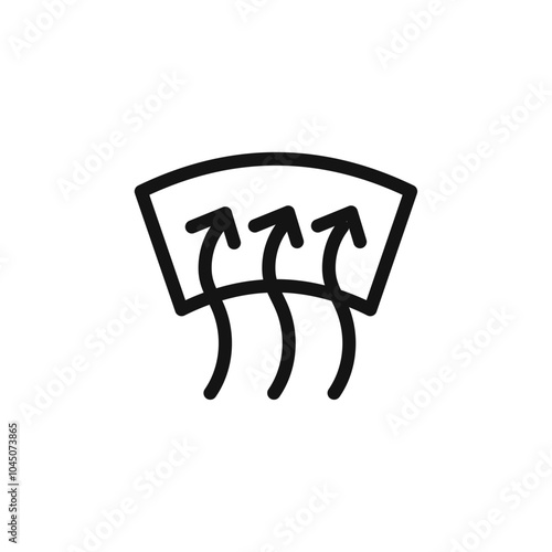 Car demister icon Isolated flat vector in outline