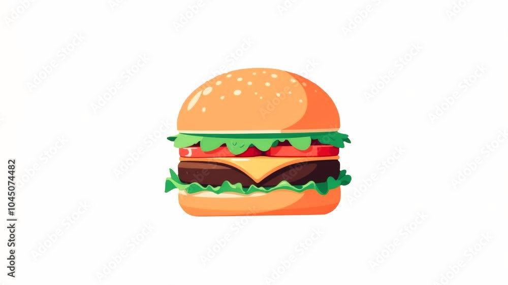 4k icon of juicy burger isolated on white background 4k icon of juicy burger isolated on white background