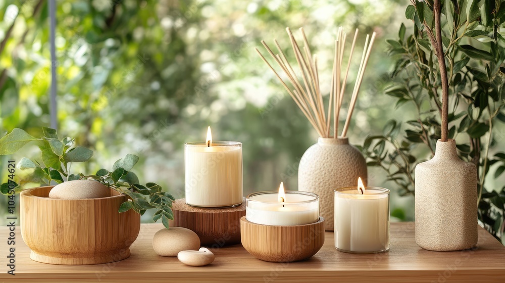 Calm and Relaxing Home Candle Display Calm and Relaxing Home Candle Display