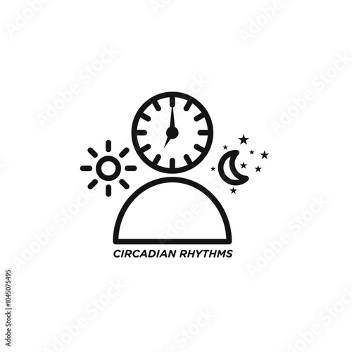 Circadian rhythms icon Isolated flat vector in outline