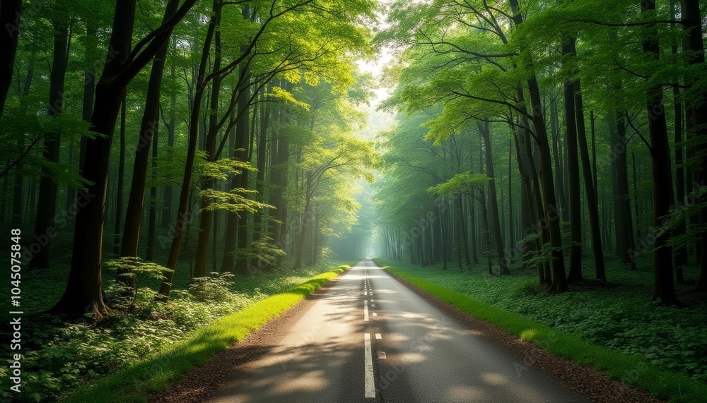 Obraz premium Enchanted Forest Pathway A Journey Through Natures Heart