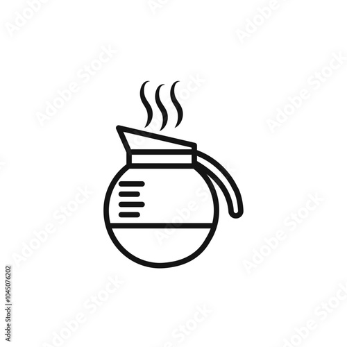 coffee pot icon Isolated flat vector in outline