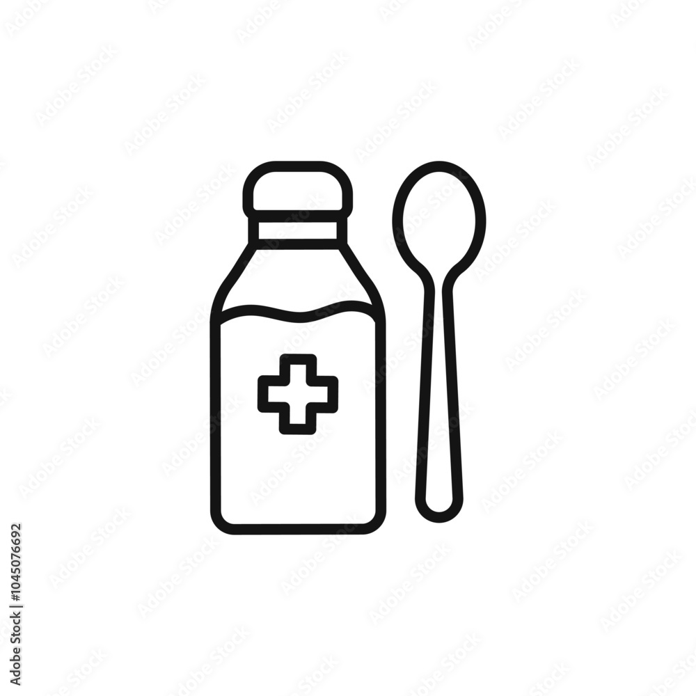 cough syrup icon Isolated flat vector in outline cough syrup icon Isolated flat vector in outline
