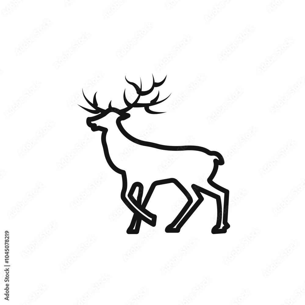 Deer animal icon Isolated flat vector in outline Deer animal icon Isolated flat vector in outline