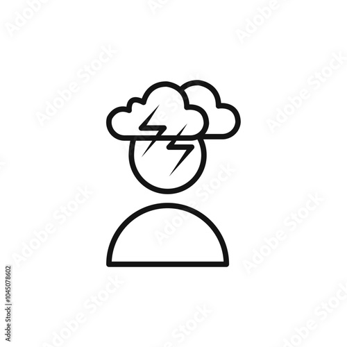 Depression icon Isolated flat vector in outline