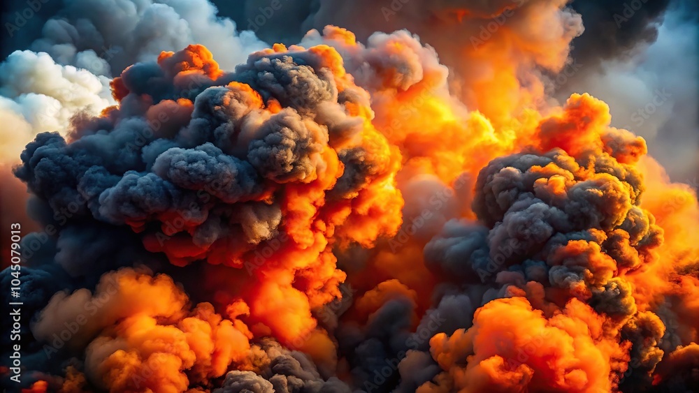 Smoke billowing into the sky from a fire Smoke billowing into the sky from a fire