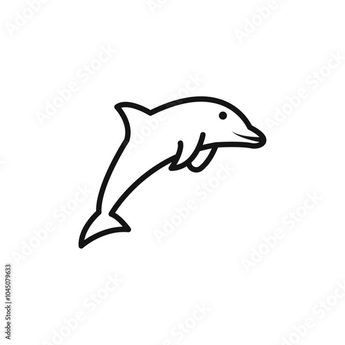 Dolphin icon Isolated flat vector in outline