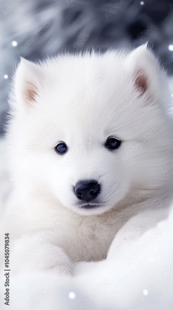 Fototapeta premium wallpaper samoyed puppy 