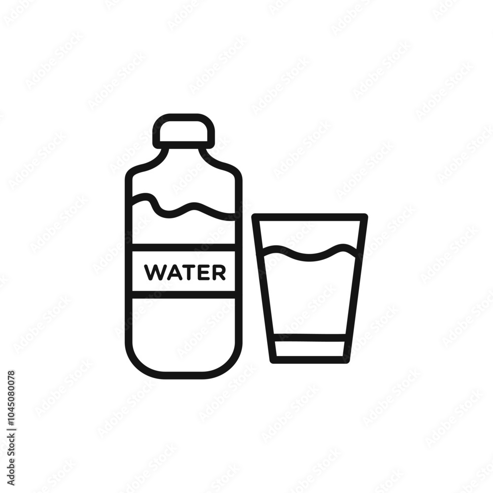 Drinking enough water icon Isolated flat vector in outline Drinking enough water icon Isolated flat vector in outline