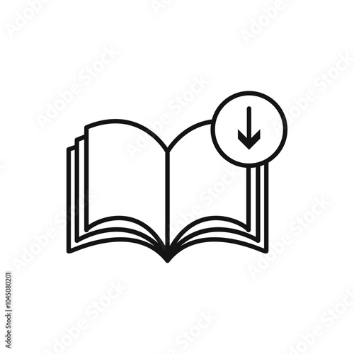 E book download icon Flat art illustration in outline