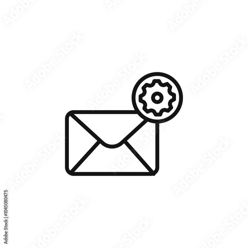 Email settings icon Isolated flat vector in outline