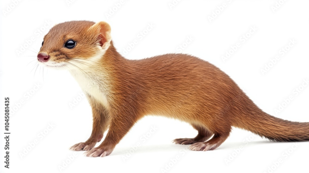 weasel on the white background weasel on the white background