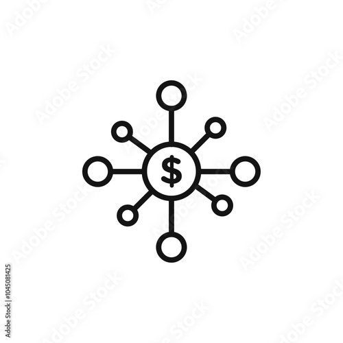 Financial Scheme icon Isolated flat vector in outline